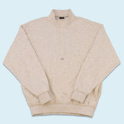 Adidas Quarter Zip "Basketball" 2023, beige/grau, S/M breit